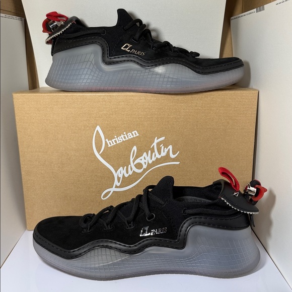 Christian Louboutin Arpoador Donna Black/Red Women's Sneakers Sz 40/10 W/ BOX - Picture 13 of 16